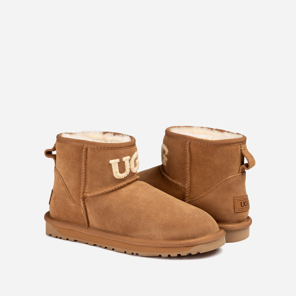 Ugg Classic Knit Logo Mini Boots (Water Resistant)