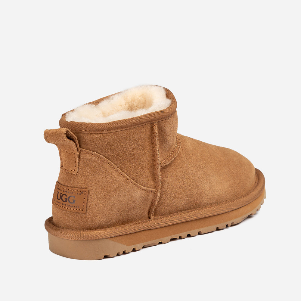 Ugg Classic Knit Logo Ultra Mini Boots (Water Resistant)