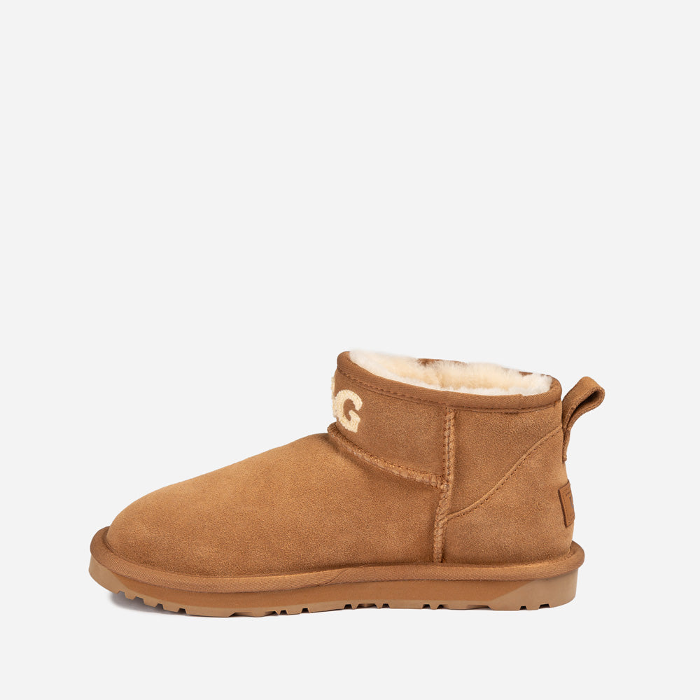 Ugg Classic Knit Logo Ultra Mini Boots (Water Resistant)