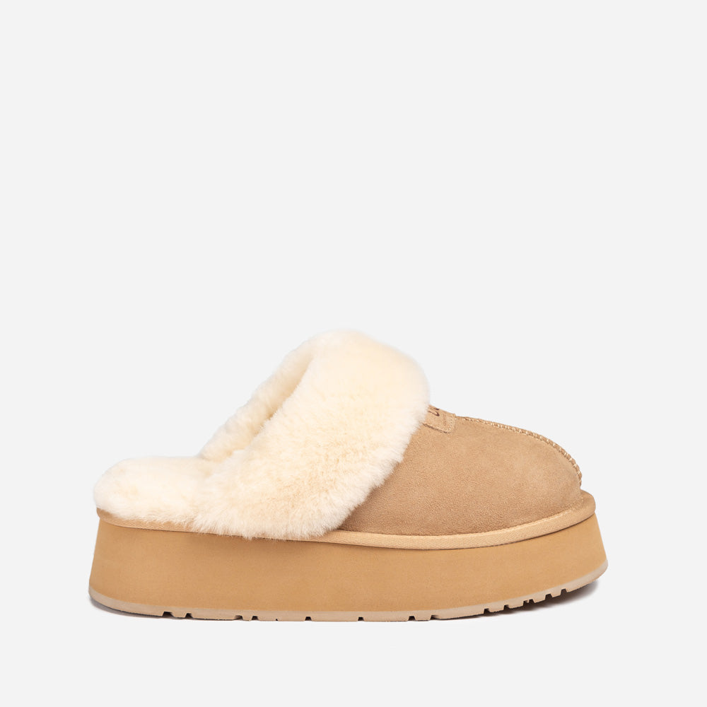 Ugg Coquette Platform Slipper (Elastic Logo & Wool Strap) (Detachable Feature)