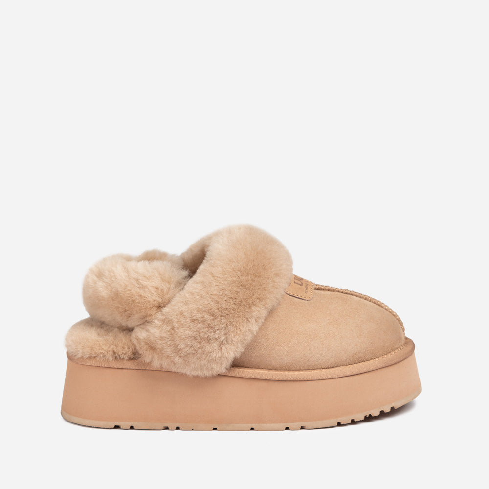 Ugg Coquette Platform Slipper (Elastic Logo & Wool Strap) (Detachable Feature)