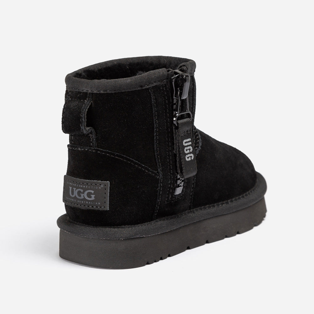 Ugg Kids Mini Zipper Tape Logo Boots