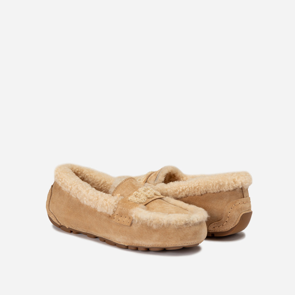 Violet Shearling Moccasin