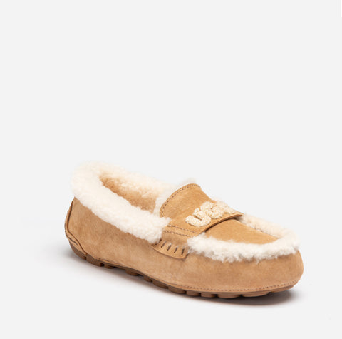 Violet Shearling Moccasin