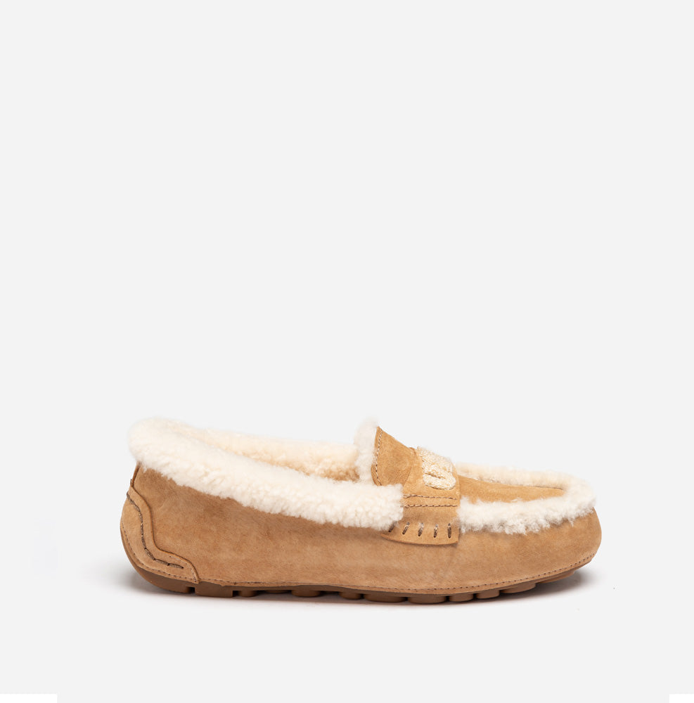 Violet Shearling Moccasin