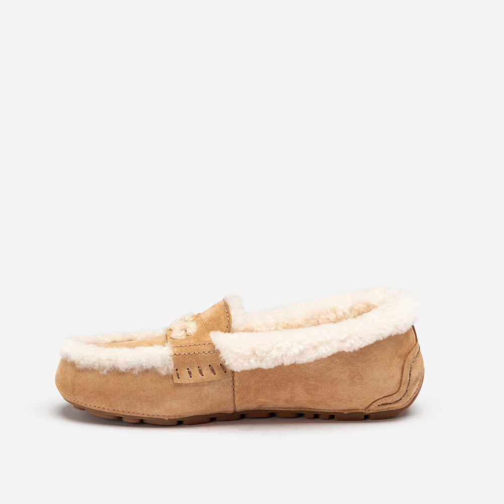 Violet Shearling Moccasin