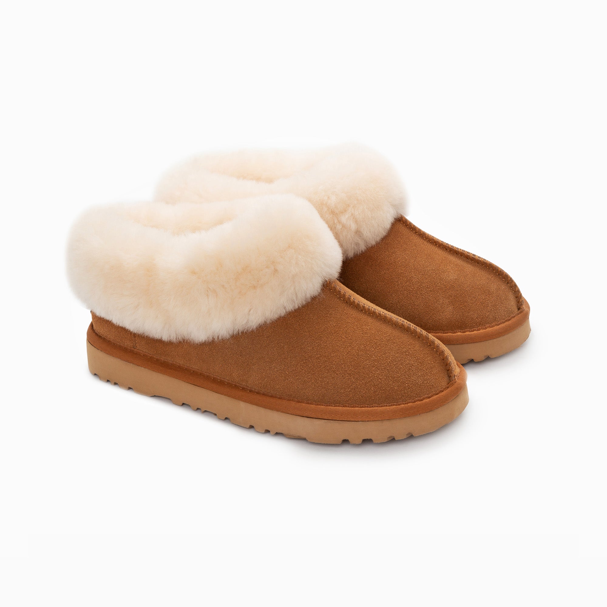 Ugg Slippers Collar Unisex Premium Sheepskin Slippers Suede